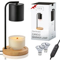 Black Wood Candle Warmer Lamp with Timer & Dimmer