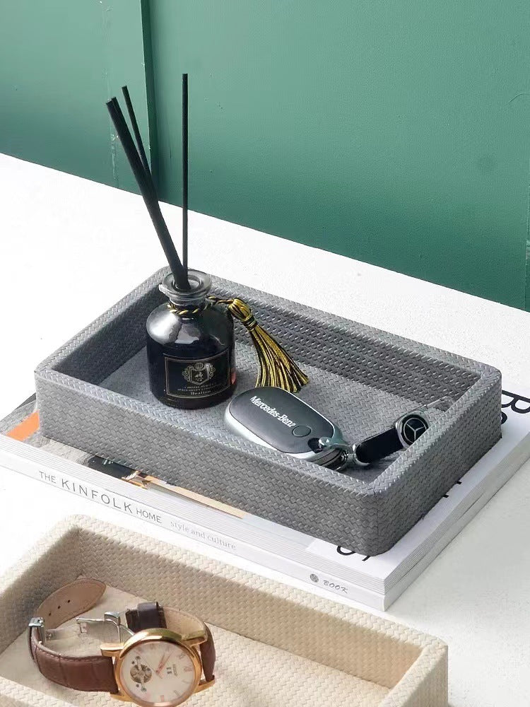Leather Key Storage Tray for Entryway