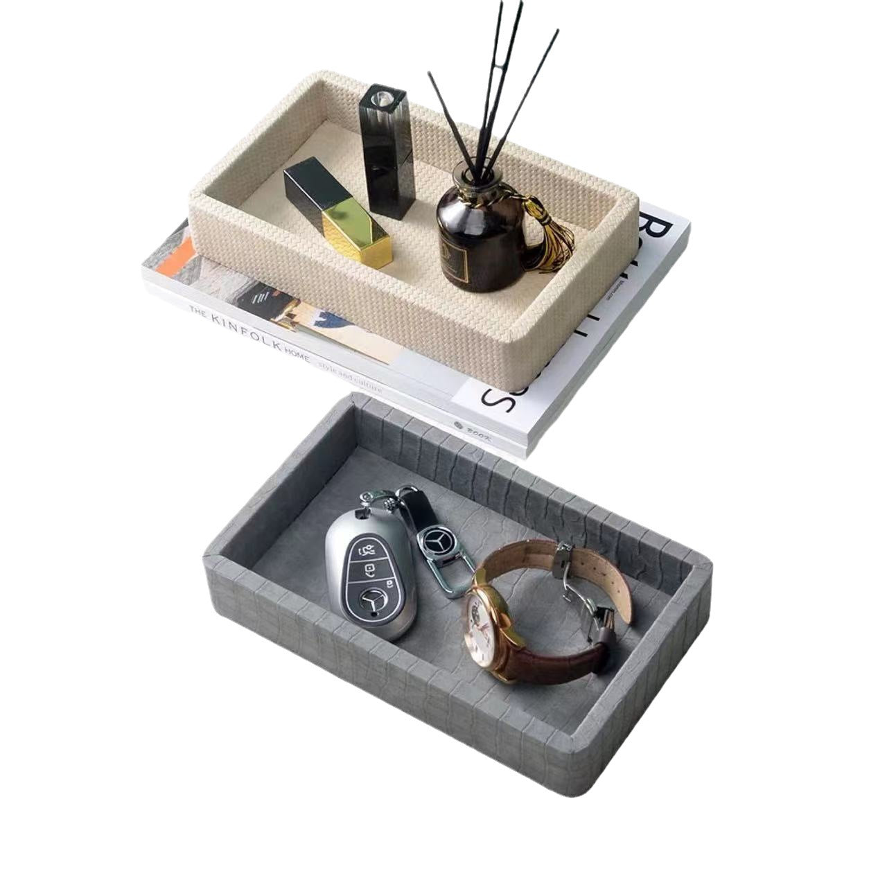 Leather Key Storage Tray for Entryway