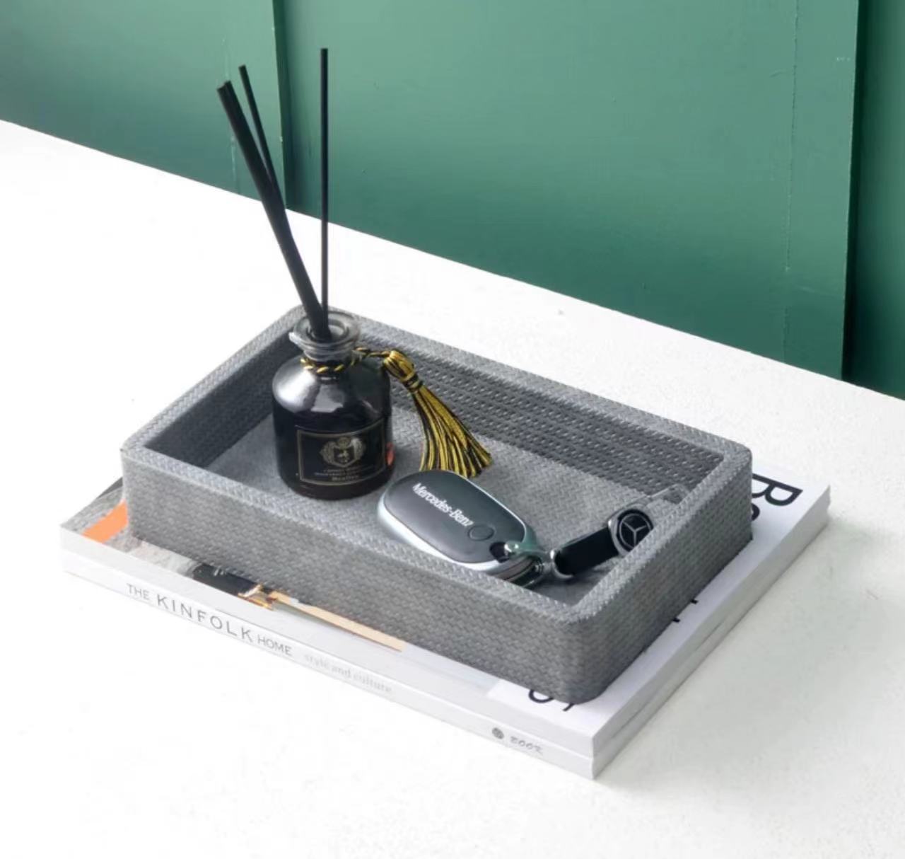 Leather Key Storage Tray for Entryway