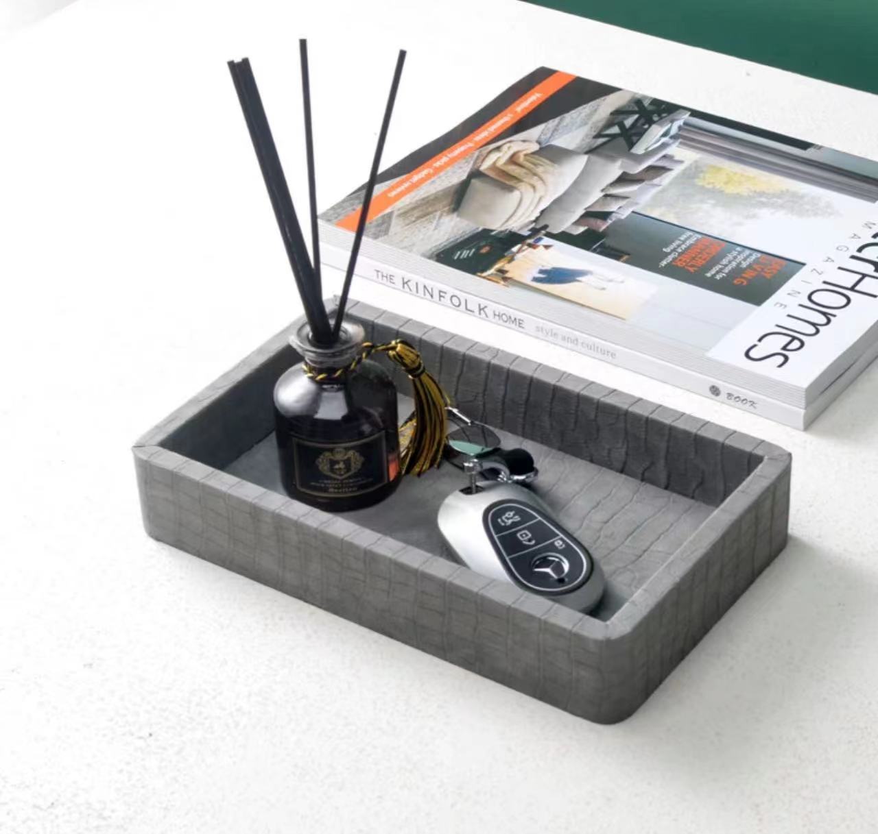 Leather Key Storage Tray for Entryway