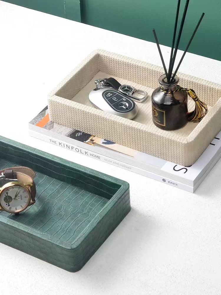 Leather Key Storage Tray for Entryway